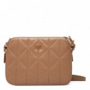 Bandolera acolchada con doble cremallera y logo emblemático