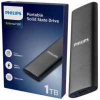 Disco SSD Externo Philips 1TB USB-C/USB 3.0 540MB Ultra Slim Gris
