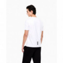 Camiseta con cuello de pico Core Identity en punto de algodón elástico de EA7