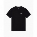 Camiseta con cuello de pico Core Identity en punto de algodón elástico de EA7