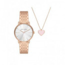 SET RELOJ+COLLAR ROSEGOLD