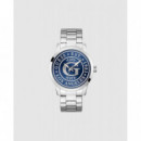 RELOJ COLLEGIATE PLATEADO E/AZUL