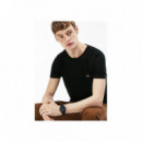Lacoste Camisetas Hombre Camiseta de algodón con cuello redondo para hombre
