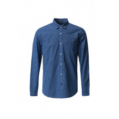 Camisas Camisa Salsa Jeans de Hombre Manga Larga de Cuadros Azul