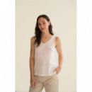 camisetas mujer Camiseta Mus&Bombon Basieco Pico Tirantes Blanca