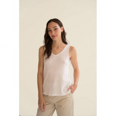 camisetas mujer Camiseta Mus&Bombon Basieco Pico Tirantes Blanca