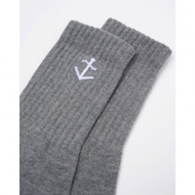 Calcetines La Paz El&iacute;as Grey Mesc Ecru Logo