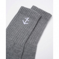 Calcetines La Paz Elías Grey Mesc Ecru Logo