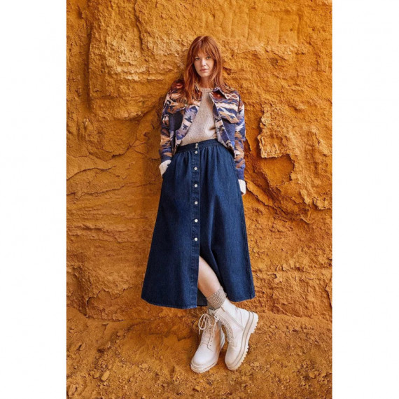 Falda Molly Bracken Vaquera Con Botones