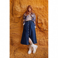 Falda Molly Bracken Vaquera Con Botones