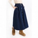 Falda Molly Bracken Vaquera Con Botones