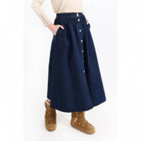 Falda Molly Bracken Vaquera Con Botones