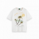 Scotch & Soda Camisetas Hombre Camiseta de corte relajado en algodón orgánico con motivo gráfico