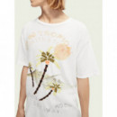 Scotch & Soda Camisetas Hombre Camiseta de corte relajado en algodón orgánico con motivo gráfico