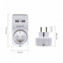 EWENT Home Carregador de corrente branco com Schuco e 2 USB 2.4 Amp