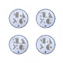 Posavasos PS5 4 Unid. Metal Blanco