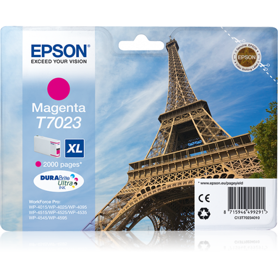 Tinta EPSON T7023 Magenta Workforce Wp 4000