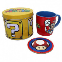 Set Taza Desayuno - Posavasos - Lata Golden Super Mario Bros