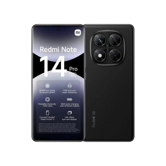 Telefono Smartphone XIAOMI Redmi Note 14 Pro 5G Negro