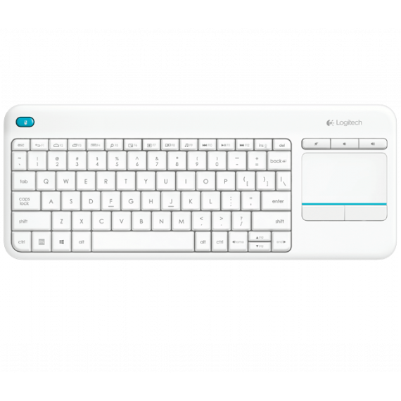 Teclado LOGITECH Wireless K400 Plus  Touch Pad Blanco P