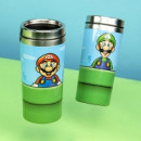 Vaso Viaje Metalico Super Mario Tuberia Luigi y Mario