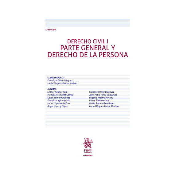 DERECHO CIVIL I PARTE GENERAL Y DERECHO PERSONA 4� EDICION