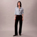 Camisa con botones holgada de popelín