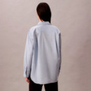 Camisa con botones holgada de popelín