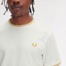 Camiseta con el ribete con dos franjas