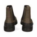 BOTIN MILITAR ELASTICO KAKI/NEGRO