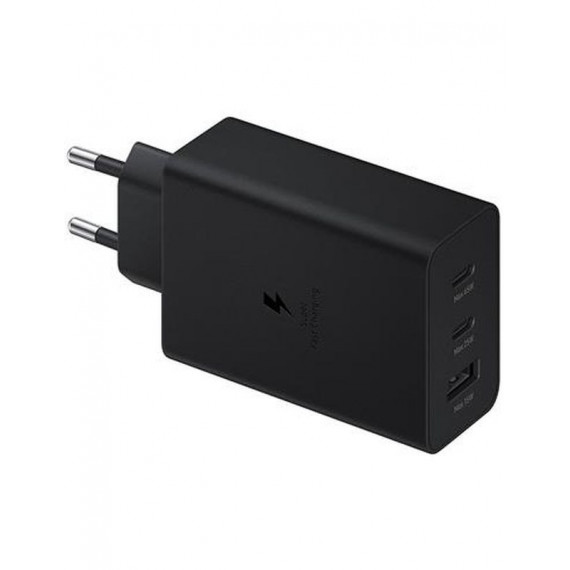 SAMSUNG CARGADOR DE PARED 2X USB-C/  1XUSB NEGRO 65W