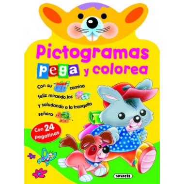 Pictogramas - Pega y colorea conejito