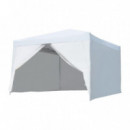 Carpa Plegable Metal 3X3 Metros C/ Paredes + 1 Puerta Lateral DONNA GARDEN