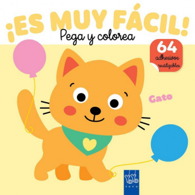 �ES MUY FACIL! PEGA Y COLOREA. GATO