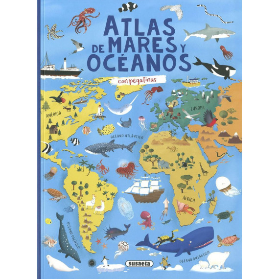 ATLAS DE MARES Y OCEANOS CON PEGATINAS