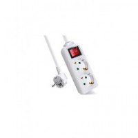 EXTRASTAR Regleta 2 Enchufes Con 3mtrs Cable SLGE-005-3M Blanco