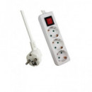EXTRASTAR Regleta 3 Enchufes Con 3mtrs Cable SLGE-101-3M Blanco