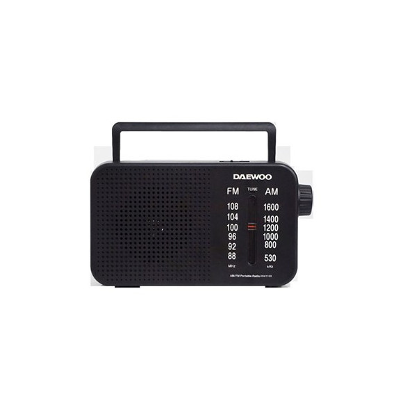DAEWOO Radio Portatil AM/FM Pilas/Corriente DW1123 Negro