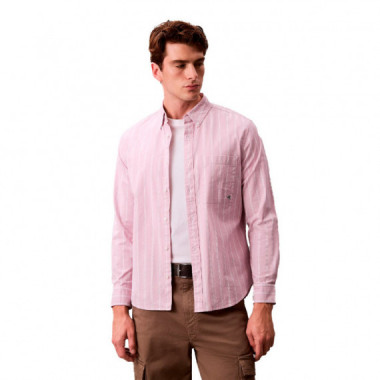 Camisa con botones Oxford cl&aacute;sica a rayas