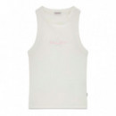 Camiseta sin mangas con logo bordado