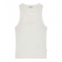 Camiseta sin mangas con logo bordado