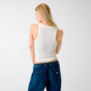 Camiseta sin mangas con logo bordado