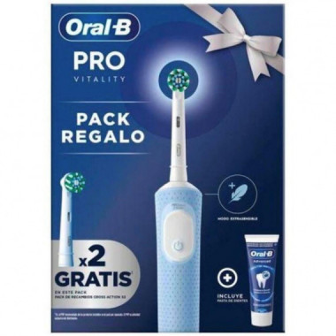 BRAUN Oral-b Vitality Pro Cepillo El&eacute;ctrico +2 Cabezales+ Dentr&iacute;fico Azul (D103.413.3/2RF+DENT.)