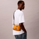 Bandolera para cámara de nailon con logotipo prominente