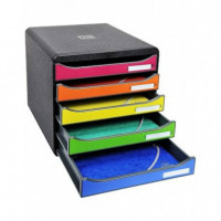 BANDEJA PORTADOCUMENTOS 5 CAJONES MULTICOLOR