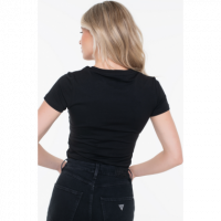 Camiseta GUESS Negra Logotipo Flores