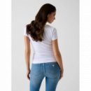 Camiseta Guess blanca aplique cristal en el logo