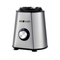 MUVIP Batidora de Vaso Cristal MV0525 1500W 1.5L con Pica Hielo Acero Inoxidable