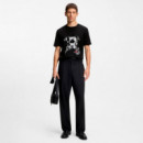 Camiseta de punto de algodón con ilustración de perro