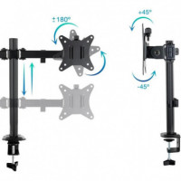 Soporte de Mesa Tv/monitor TOOQ 17-27 2 Brazos Black